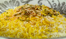 Ocean’s Persian rice with crispy potatoes on The Big Family Cooking Showdown