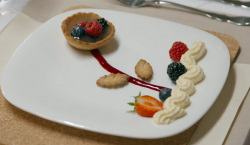 Bill and Graham’s summer fruit tart in jelly with Chantilly cream dessert on My Kitchen Rules