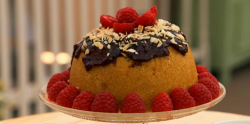 Stacey’s bakewell tart steamed school pudding on The Great British Bake Off