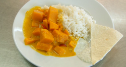 Ulrika and Barney’s Thai vegetable curry with rice dish on Celebrity Masterchef 2017