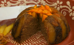 Yan’s mango fruit hat steamed school pudding on The Great British Bake Off 2017