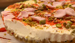 Sinitta Rignall’s cardamom and Rose syrup cheesecake on The Big Family Cooking Showdown