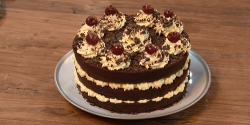 The Boyes  black Forrest gateau made with Giorgio Locatelli recipe on The Big Family Cooking Sho ...