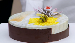 Sophie’s ‘Ode to the honey bee’ entremet cake on The Great British Bake 2017 final