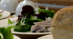 Sam and Neil’s mackerel with verde sauce and cheat’s bread starter on My Kitchen Rules