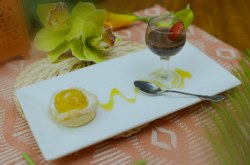 Natalie and Jade’s caramelised mango tart with ‘captain to die for’ chocolate  ...