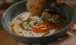 Nigella Lawson’s Turkish poached eggs with Yoghurt and butter sauce