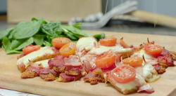 Chris Bavin polenta pizza with polenta chips on Eat Well for Less?