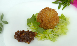 Lucy and Emily’s African scotch egg on My Kitchen Rules