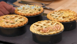 Sophie’s game hand raised pie with glazed forest fruits on The Great British Bake Off 2017