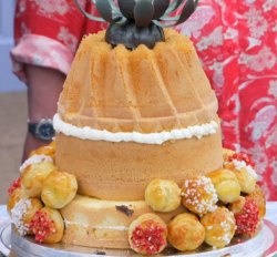 Sophie’s citrus with green apple croquembouche Savoy Cake on The Great British Bake Off 2017