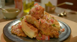 The hairy bikers fried chicken, waffle and sweetcorn fritters on Saturday Kitchen