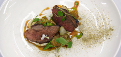 Jamie’s roast lamb with Jersey Royals, chimichurri and avocado sauce, and mint liquorice t ...