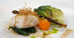 Steven’s salted cod with wild garlic sauce on MasterChef: The Professionals 2017