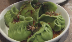 Spinach dumplings with sweet and sour sauce on Rick Stein’s Road To Mexico