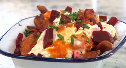 Pritesh Mody’s sweet potato fries with beetroot and cheese on Sunday Brunch