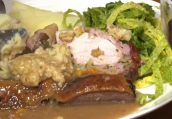 Dick Strawbridge’s goose and turkey with stuffing main course on The Hungry Sailors