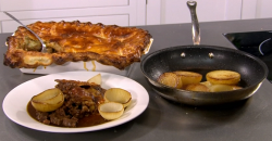 Beef and ale pie with beer braised onion petals on Saturday Mornings with James Martin