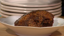 Simon Rimmer’s chocolate and orange pudding with ice cream on Sunday Brunch