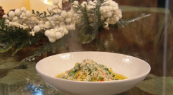 Francesco Mazzei crab and lemon tagliolini on Saturday Kithcen