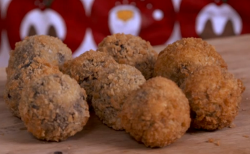 Andrew Webb mincemeat and black pudding scotch eggs on Kirstie’s Handmade Christmas