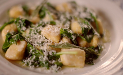 Squash and sage gnocchi  with spinach on The Hairy Bikers Home for Christmas