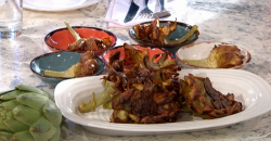 Giorgio Locatelli’s carciofi alla giudiaca (artichokes) on Sunday Brunch