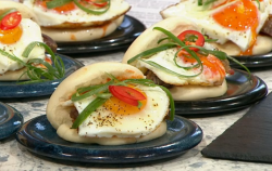 Pritesh Mody Taiwanese breakfast bao chive pancake on Sunday Brunch