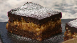 Big Bosh Billionaire’s Chocolate Lasagne vegan dessert on Sunday Brunch