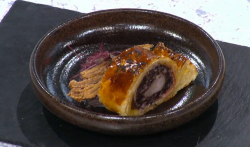 Winning rabbit sausage roll dish on Sunday Brunch