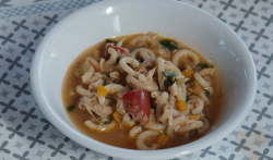 Giorgio Locatelli’s skate fish Soup with pasta and Romanesco broccoli on Rome Unpacked