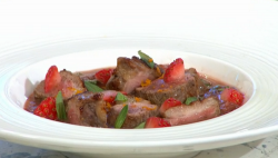 Adria Wu Strawberry Marinated Duck Breasts on Sunday Brunch