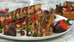 Adria Wu Strawberry French Toast with Walnut Butter on Sunday Brunch