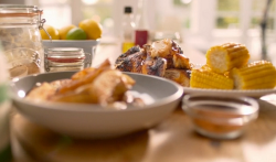 Matt Tebbutt piri piri chicken with spiced potato wedges and sweetcorn on on Save Money: Good food