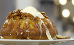 James Martin American Pound cake with apples and goats’ milk