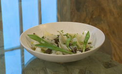 Pam Brunton burnt grain dumplings, wild leeks and sheep’s curd : Saturday Kitchen