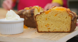 Tim Minchin apricot loaf cake on The Great Celebrity Bake Off Stand Up to Cancer