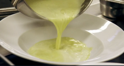 Renato’s asparagus soup with ginger served at the Grand resort Bad Ragaz, Switzerland, on  ...