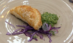 Nisha’s lamb Keema puff pie with mint and Bramley apple chutney on Masterchef 2018