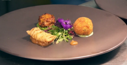 Moonira’s Indian medley of chicken starter on  MasterChef UK 2018