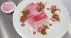 Kenny’s rhubarb and custard dessert on Masterchef 2018