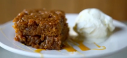 Alice’ sticky toffee pudding with salted caramel sauce on Top Of The Shop with Tom Kerridge