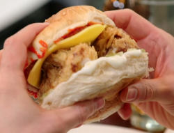 Chelsea Campbell’s battered cauliflower burger at Wholesome Junkies on Million Pound Menu