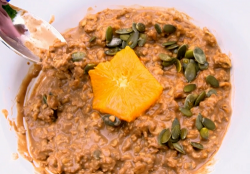 Tilly’s chocolate porridge with orange and pumpkin seeds on Matilda and the Ramsay Bunch