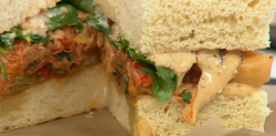 Max Halley vegetarian sandwich on Sunday Brunch