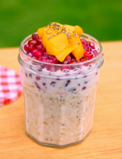 Tilly’s overnight oats with mango and pomegranate on Matilda and the Ramsay Bunch