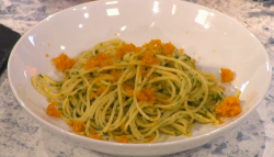 CJ Jackson’s bottarga with pasta on Sunday Brunch