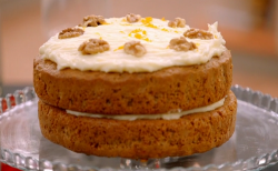 Dipa’s carrot cake with cream cheese and nuts on Britain’s Best Home Cook