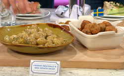 Bronte Aurell’s Swedish meatballs with new potatoes on Sunday Brunch