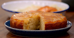 Pippa’s pear and ginger upside down cake with ginger ice cream on Britain’s Best Home Cook